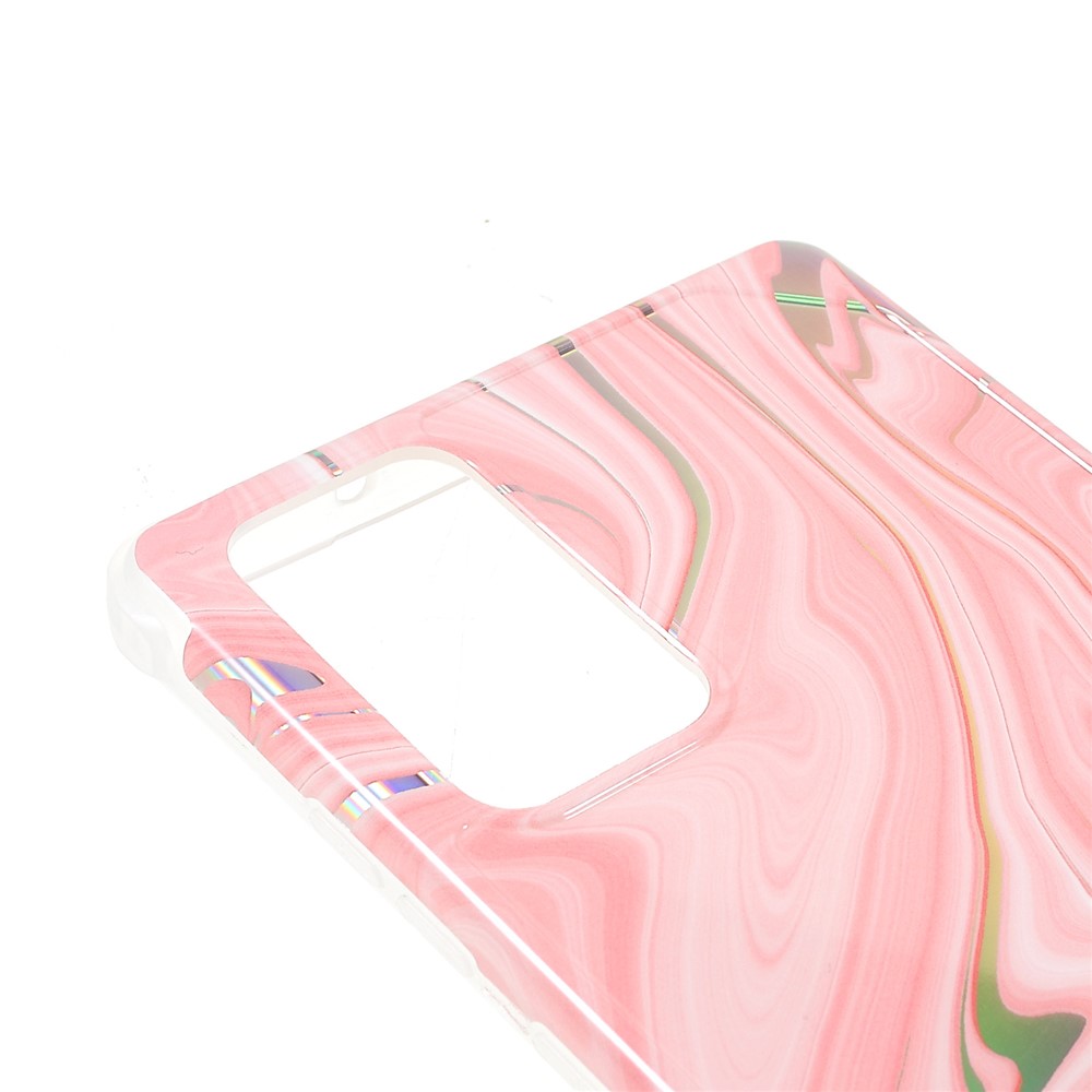 Stylish Marble IMD Laser Lens Protection Four Corner Anti-fall TPU+PC Cover for Samsung Galaxy Note20 Ultra 5G - CF3 Pink-7