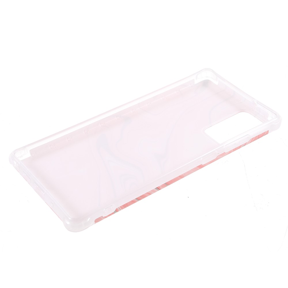 Stylish Marble IMD Laser Lens Protection Four Corner Anti-fall TPU+PC Cover for Samsung Galaxy Note20 Ultra 5G - CF3 Pink-8