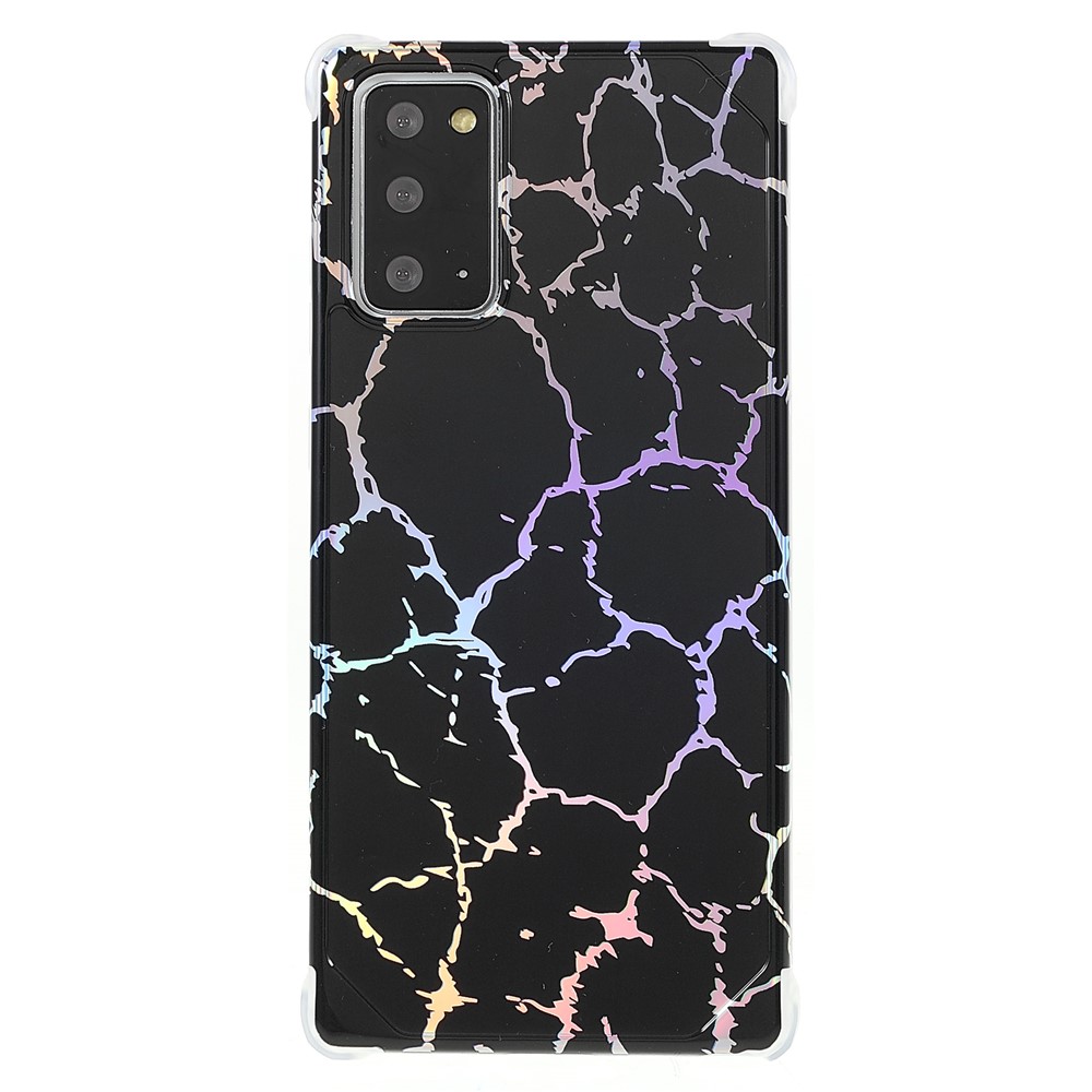 Stylish Marble Shockproof IMD Laser Four Corner Anti-fall TPU+PC Case for Samsung Galaxy Note 20 5G - CF1 Black-2