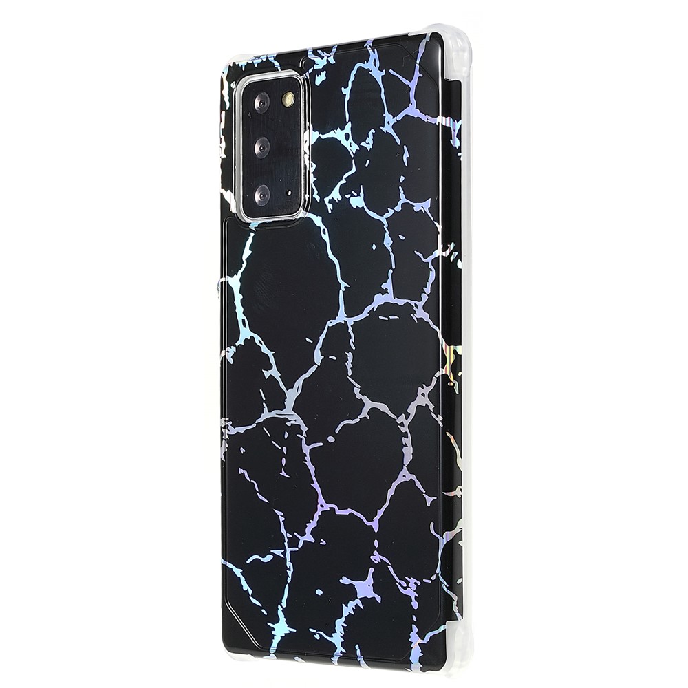 Stylish Marble Shockproof IMD Laser Four Corner Anti-fall TPU+PC Case for Samsung Galaxy Note 20 5G - CF1 Black-3