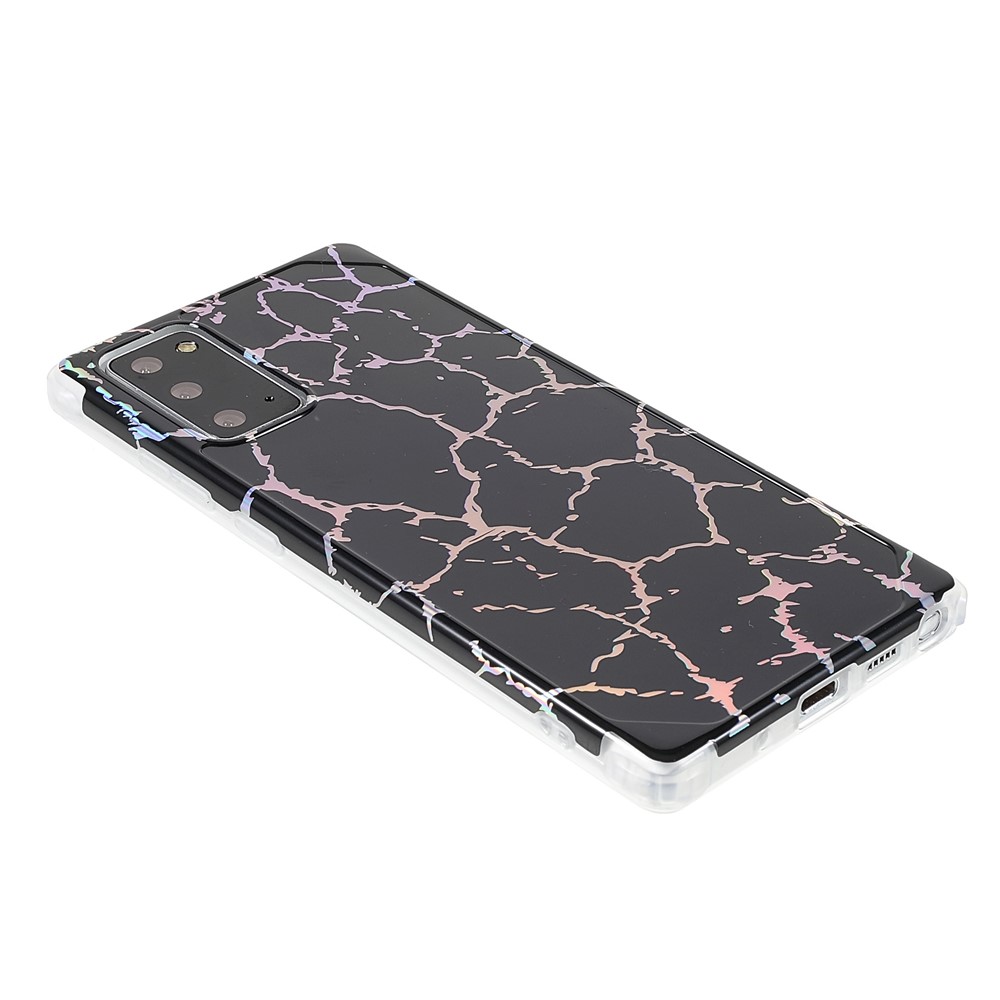 Stylish Marble Shockproof IMD Laser Four Corner Anti-fall TPU+PC Case for Samsung Galaxy Note 20 5G - CF1 Black-4