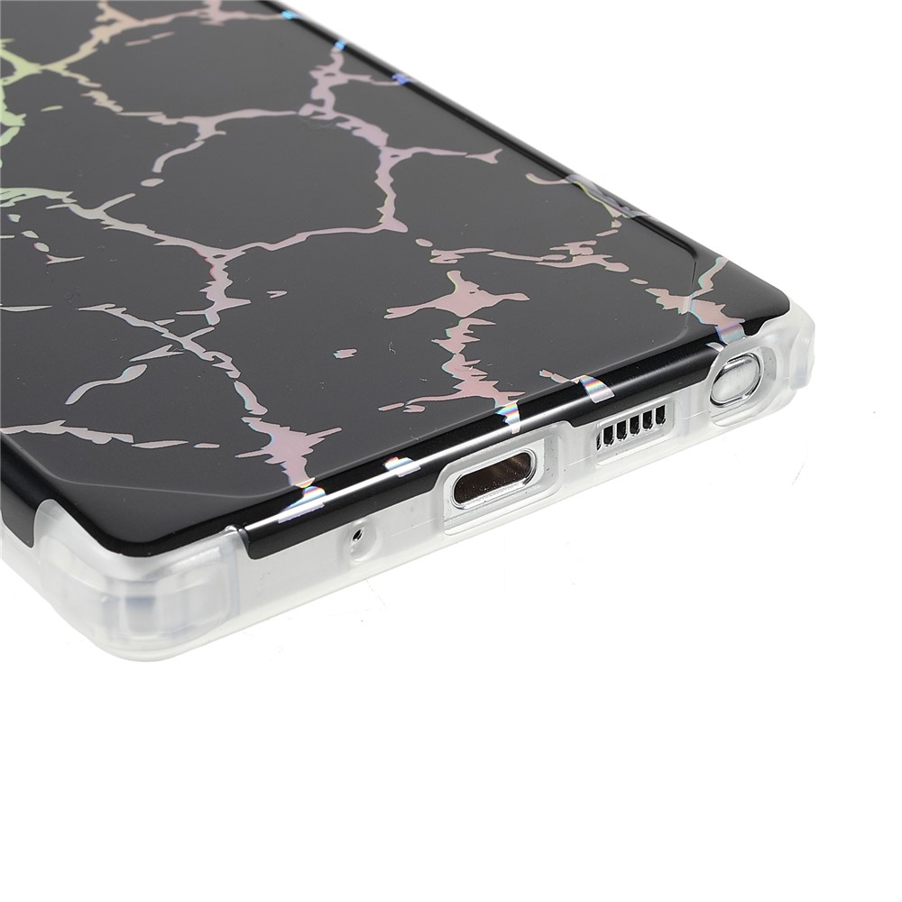 Stylish Marble Shockproof IMD Laser Four Corner Anti-fall TPU+PC Case for Samsung Galaxy Note 20 5G - CF1 Black-5