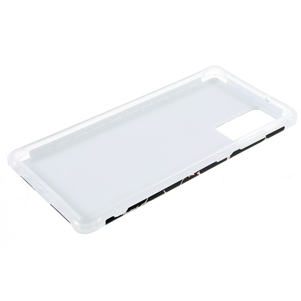 Stylish Marble Shockproof IMD Laser Four Corner Anti-fall TPU+PC Case for Samsung Galaxy Note 20 5G - CF1 Black-7