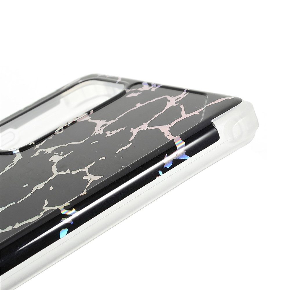 Stylish Marble Shockproof IMD Laser Four Corner Anti-fall TPU+PC Case for Samsung Galaxy Note 20 5G - CF1 Black-8