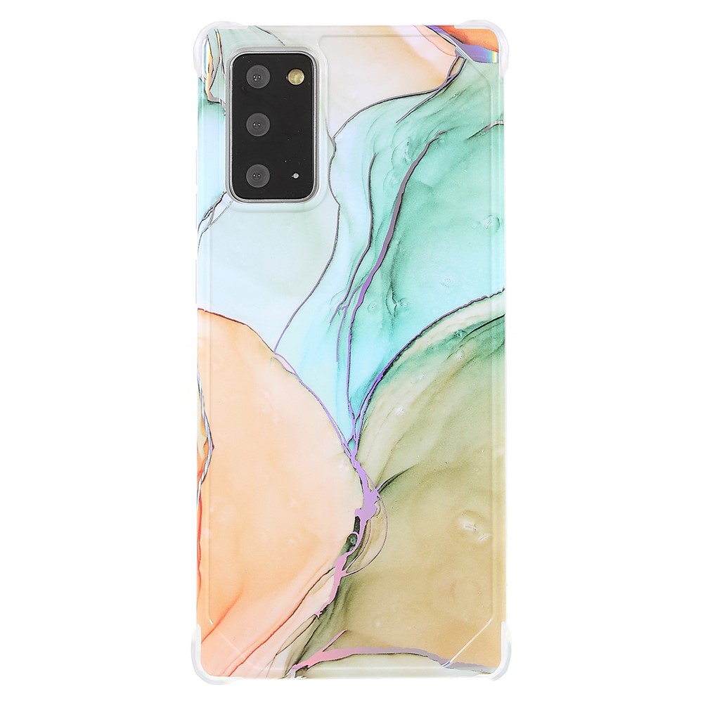 Stylish Marble Shockproof IMD Laser Four Corner Anti-fall TPU+PC Case for Samsung Galaxy Note 20 5G - CF5 Multicolor-2