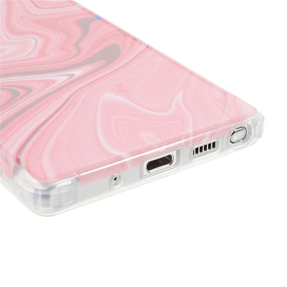 Stylish Marble Shockproof IMD Laser Four Corner Anti-fall TPU+PC Case for Samsung Galaxy Note 20 5G - CF3 Pink-5