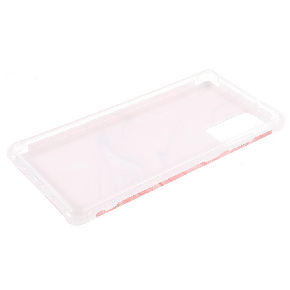 Stylish Marble Shockproof IMD Laser Four Corner Anti-fall TPU+PC Case for Samsung Galaxy Note 20 5G - CF3 Pink-7