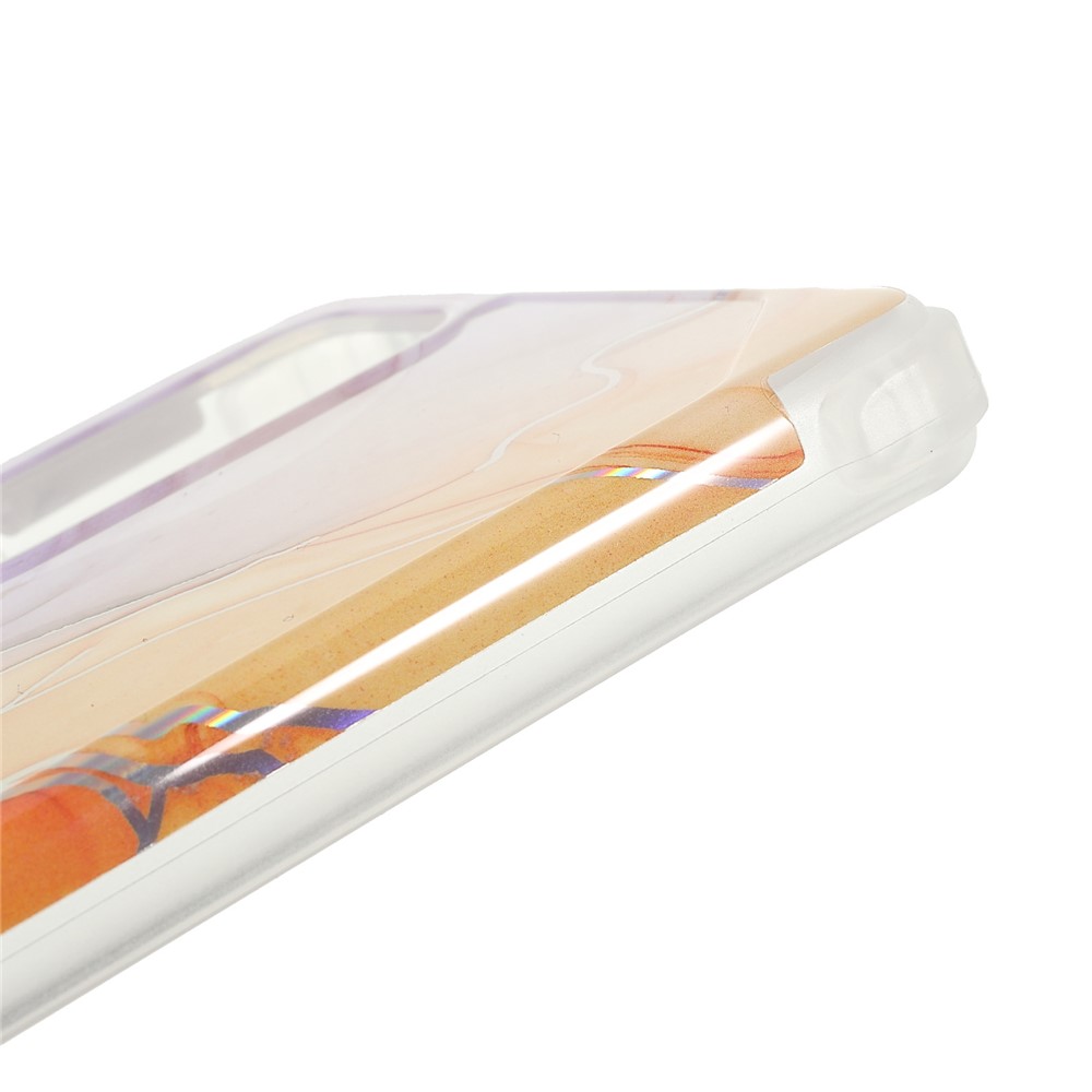 Stylish Marble Shockproof IMD Laser Four Corner Anti-fall TPU+PC Case for Samsung Galaxy Note 20 5G - CF4 Light Purple-8