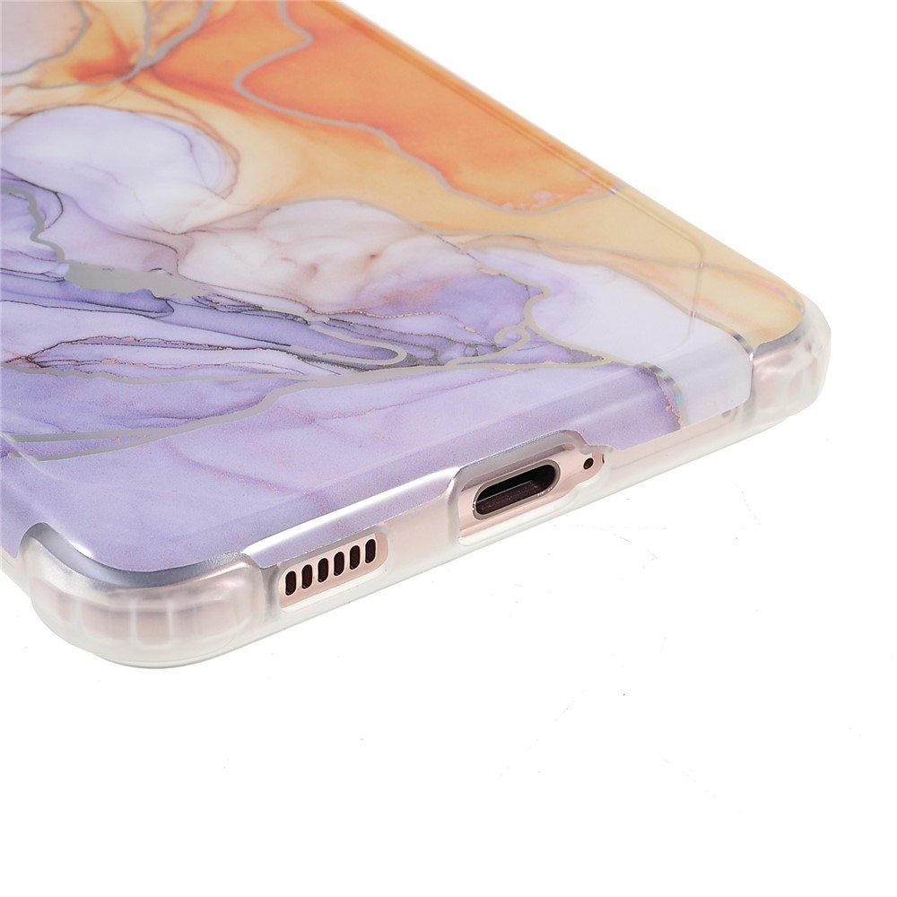 Lightweight Shockproof Marble IMD Laser Thickened Four Corner TPU+PC Case Cover for Samsung Galaxy S21+ 5G - CF4 Light Purple-5