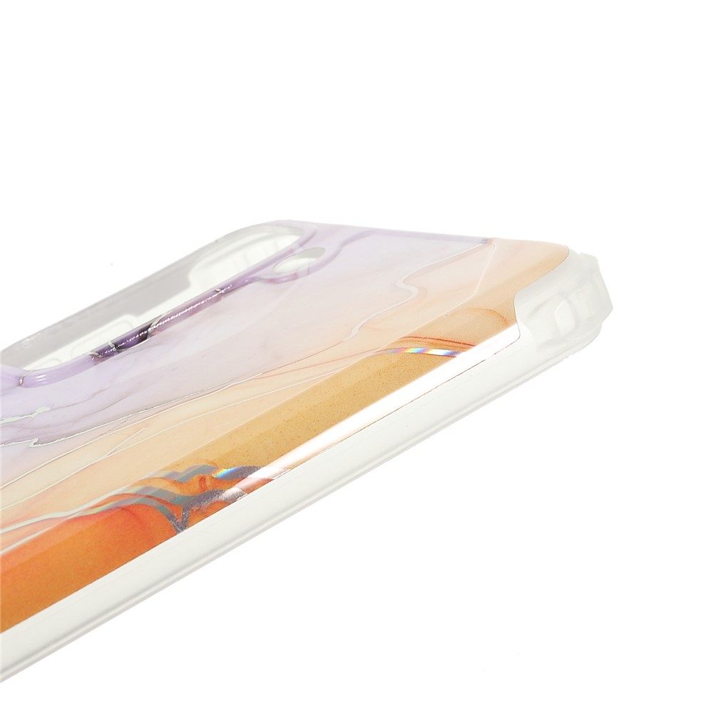 Lightweight Shockproof Marble IMD Laser Thickened Four Corner TPU+PC Case Cover for Samsung Galaxy S21+ 5G - CF4 Light Purple-8