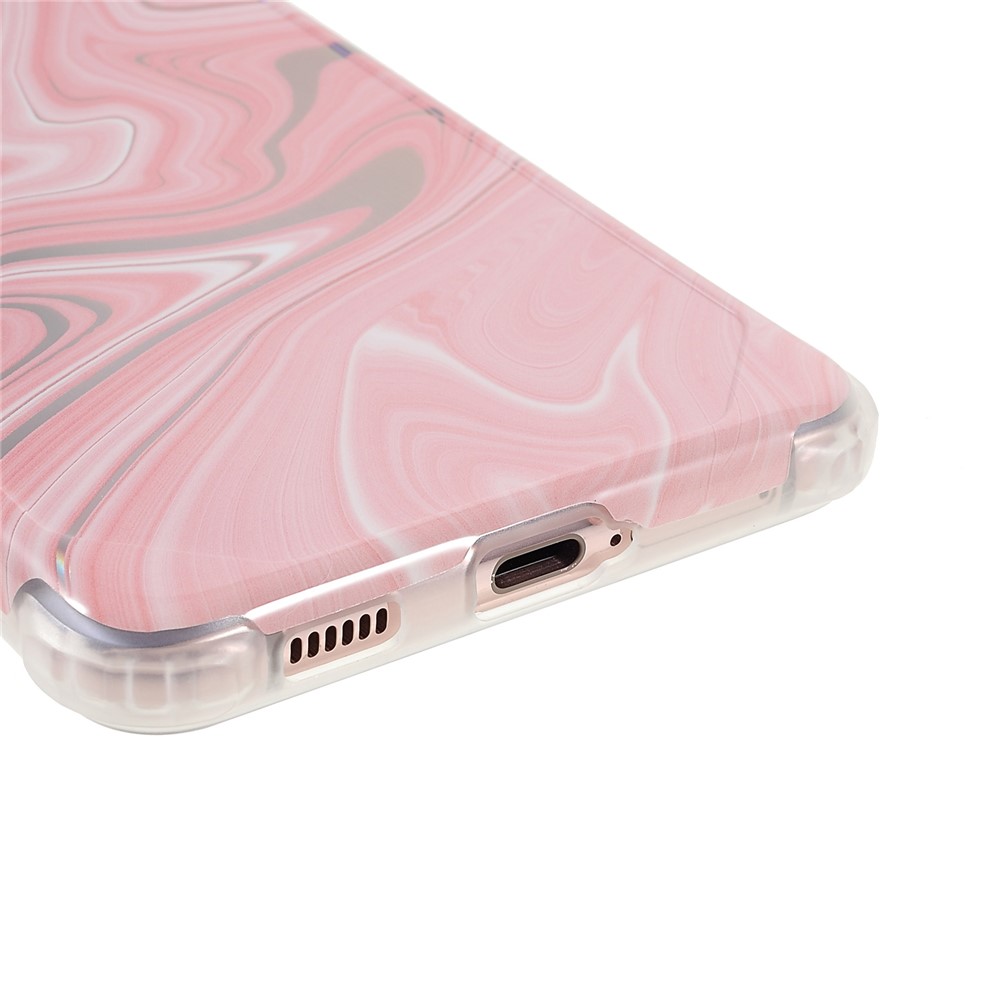 Lightweight Shockproof Marble IMD Laser Thickened Four Corner TPU+PC Case Cover for Samsung Galaxy S21+ 5G - CF3 Pink-5