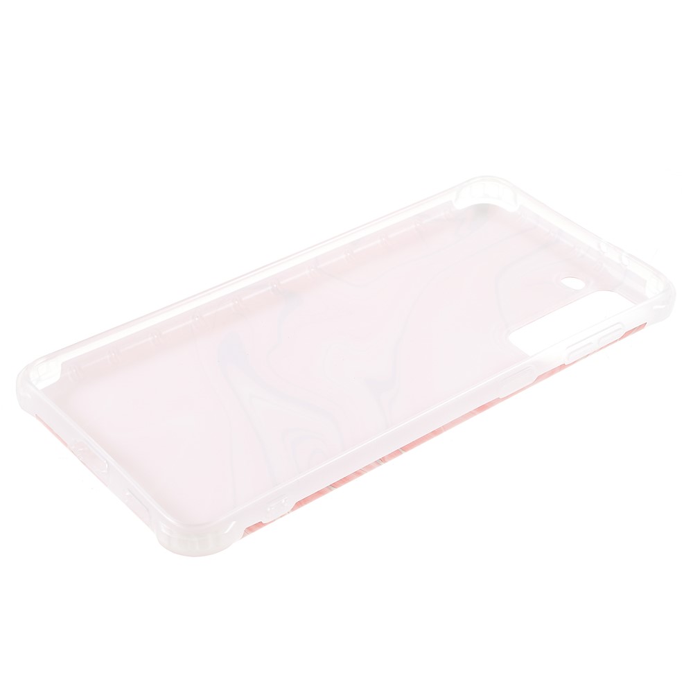 Lightweight Shockproof Marble IMD Laser Thickened Four Corner TPU+PC Case Cover for Samsung Galaxy S21+ 5G - CF3 Pink-7