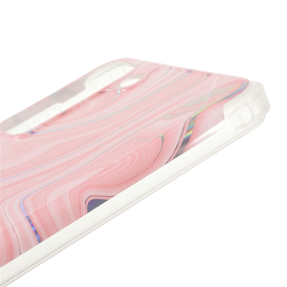 Lightweight Shockproof Marble IMD Laser Thickened Four Corner TPU+PC Case Cover for Samsung Galaxy S21+ 5G - CF3 Pink-8