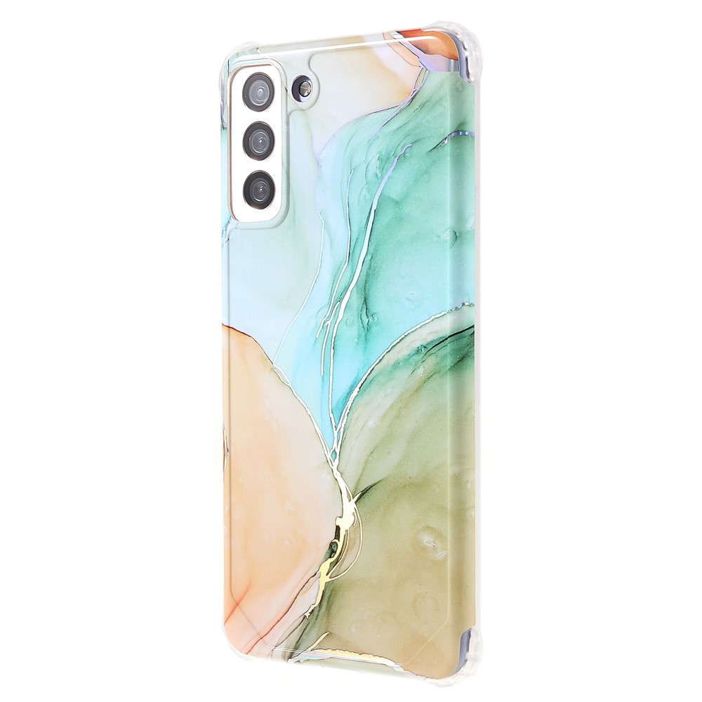 Lightweight Shockproof Marble IMD Laser Thickened Four Corner TPU+PC Case Cover for Samsung Galaxy S21+ 5G - CF5 Multicolor-3