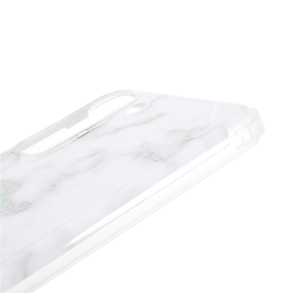 Lightweight Shockproof Marble IMD Laser Thickened Four Corner TPU+PC Case Cover for Samsung Galaxy S21+ 5G - CF2 White-8