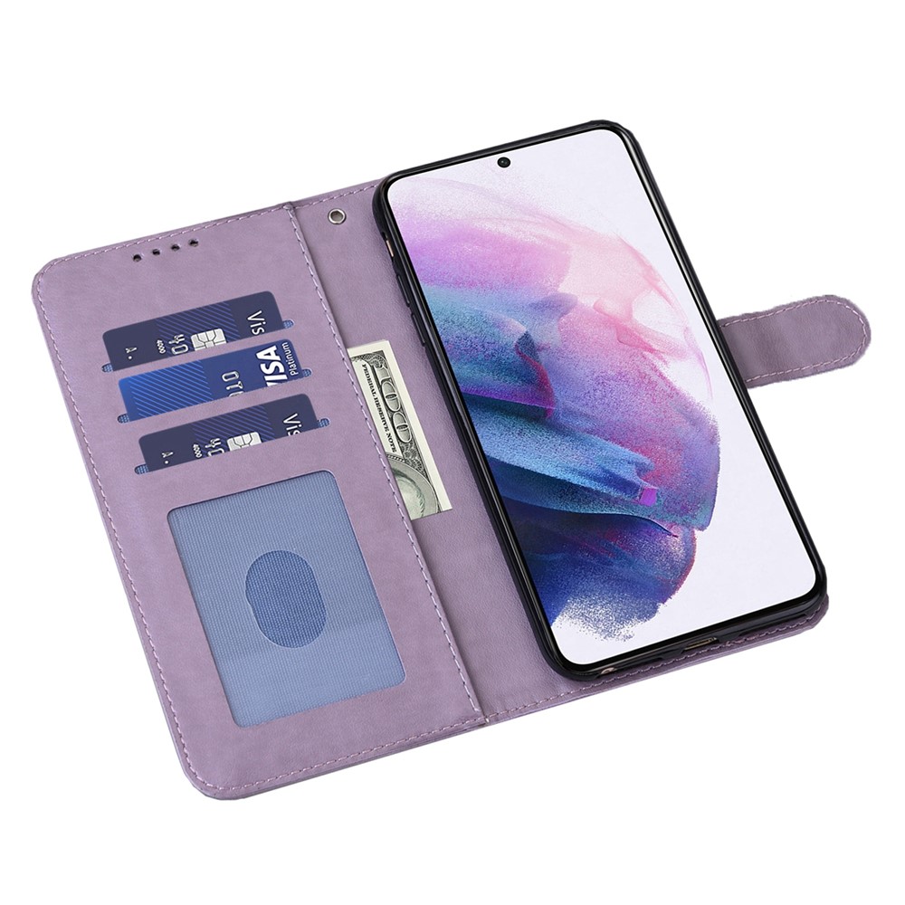 Stylish Deer Tree Pattern Imprint Full-Protection PU Leather Wallet Stand Phone Shell Case for Samsung Galaxy A53 5G - Purple-4