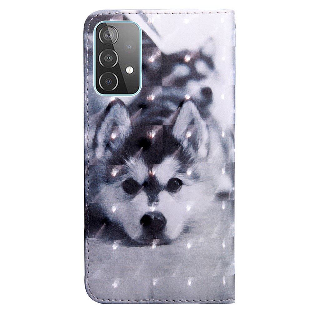 PU Leather 3D Pattern Printing Magnetic Wallet Case Stand Function Flip Folio Cover with Strap for Samsung Galaxy A33 5G - Dog-3