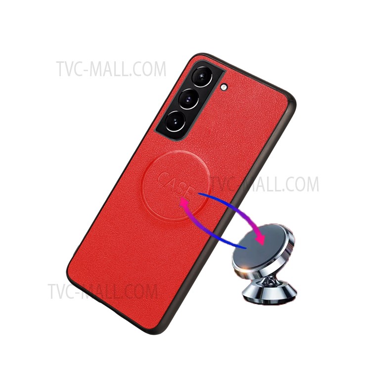 Ultra-thin Detachable Drop-proof Leather Wallet Phone Case Shell for Samsung Galaxy S22 - Red-7