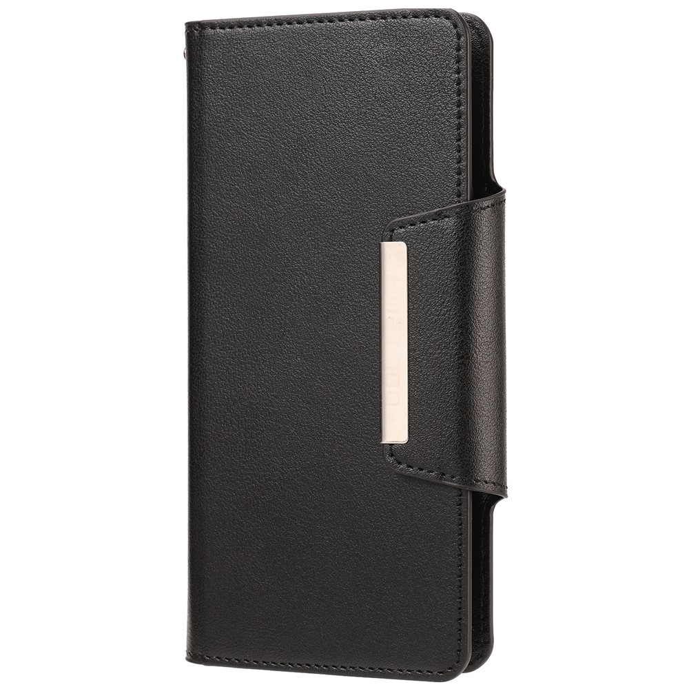 Ultra-thin Detachable Leather Wallet Mobile Phone Protective Case Shell for Samsung Galaxy S22 Plus - Black-2