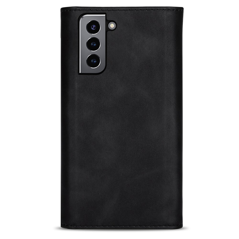 All-round Protection Leather Zipper Wallet Design Skin Feeling Long and Short Strap Phone Case with Stand for Samsung Galaxy S22 Plus - Black-3