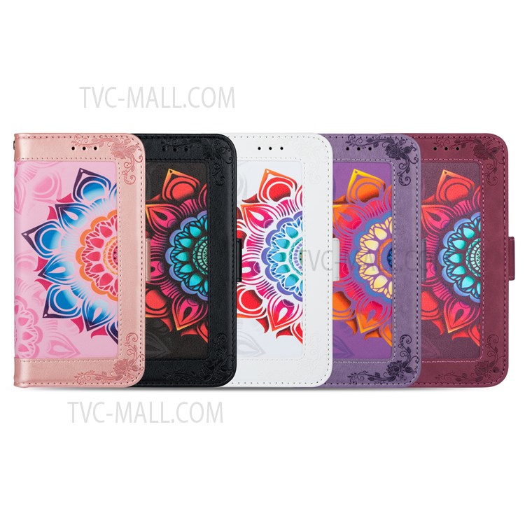 Flower Patterned Wallet Design Anti-fall Magnetic Closure PU Leather Protective Phone Case with Multiple Slots for Samsung Galaxy S22 - Black-10