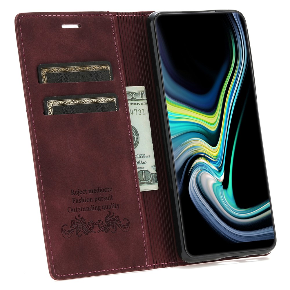 Auto-absorbed Well-protected Fantasy TPU+PU Leather Phone Wallet Cover with Stand for Samsung Galaxy A13 5G - Wine Red-4