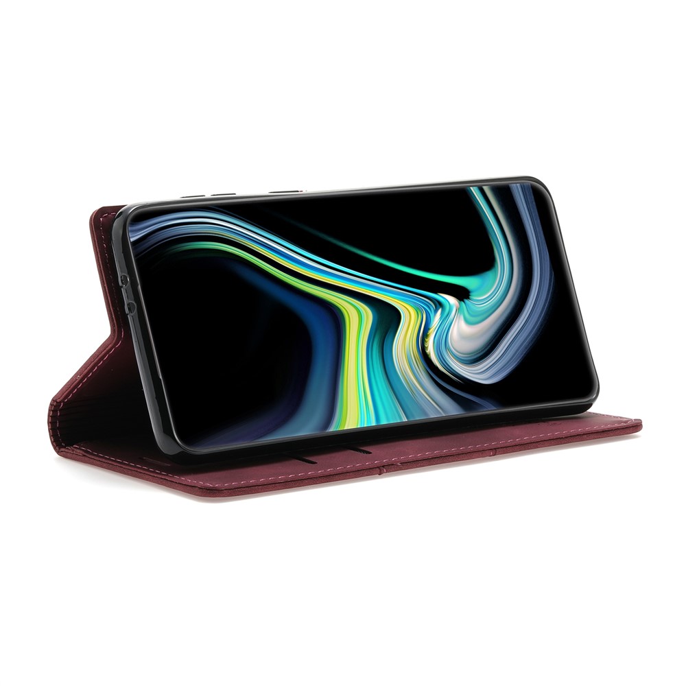 Auto-absorbed Well-protected Fantasy TPU+PU Leather Phone Wallet Cover with Stand for Samsung Galaxy A13 5G - Wine Red-5