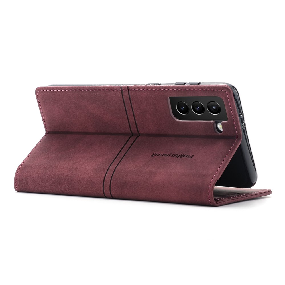 Auto-absorbed Well-protected Fantasy TPU+PU Leather Phone Wallet Cover with Stand for Samsung Galaxy A13 5G - Wine Red-6