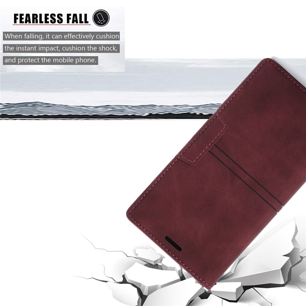 Auto-absorbed Well-protected Fantasy TPU+PU Leather Phone Wallet Cover with Stand for Samsung Galaxy A13 5G - Wine Red-8