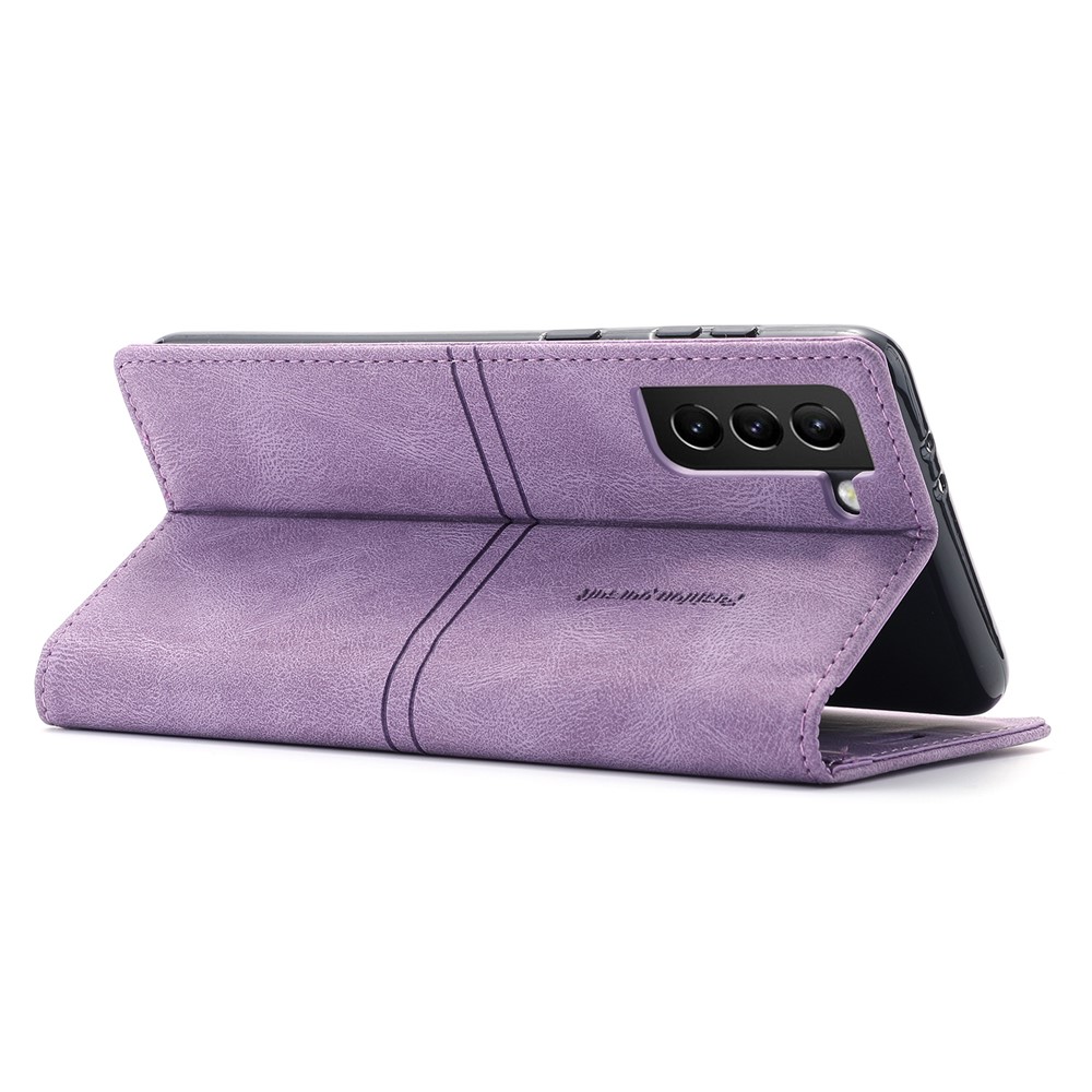 Auto-absorbed Well-protected Fantasy TPU+PU Leather Phone Wallet Cover with Stand for Samsung Galaxy A13 5G - Purple-6