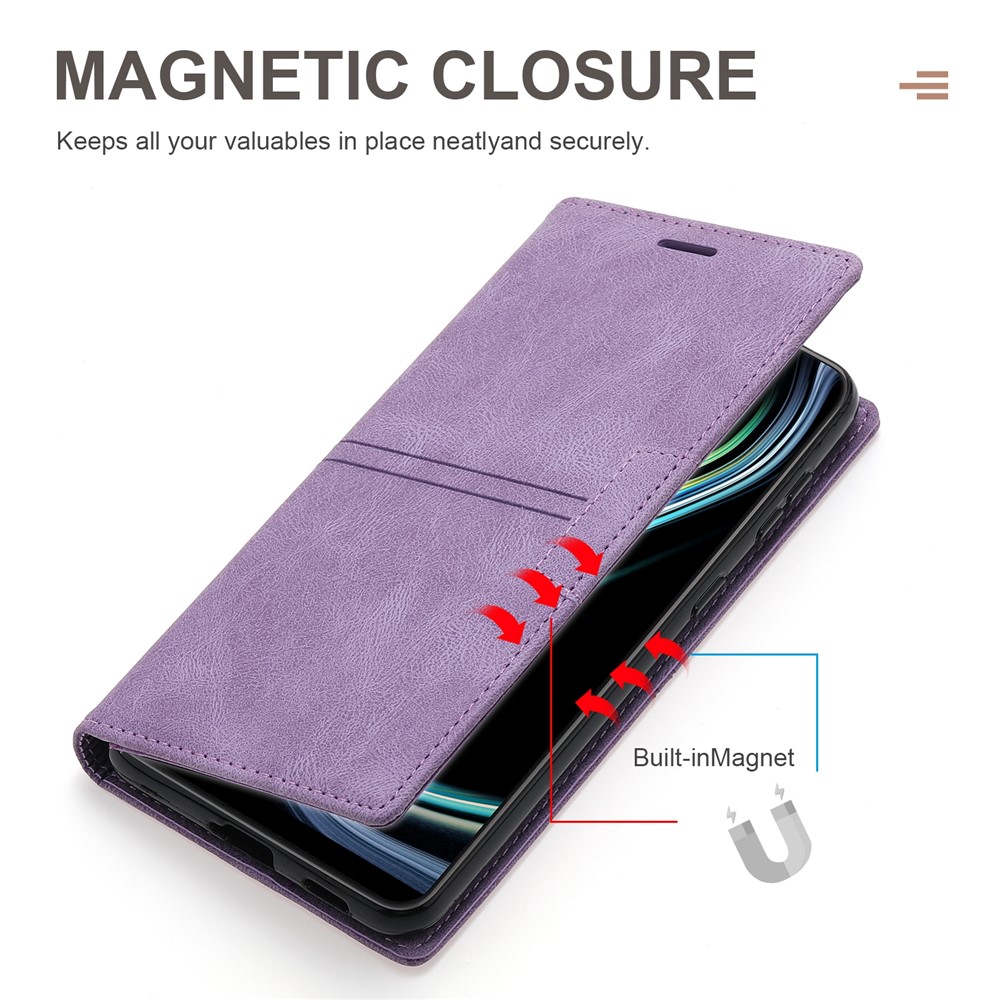 Auto-absorbed Well-protected Fantasy TPU+PU Leather Phone Wallet Cover with Stand for Samsung Galaxy A13 5G - Purple-7