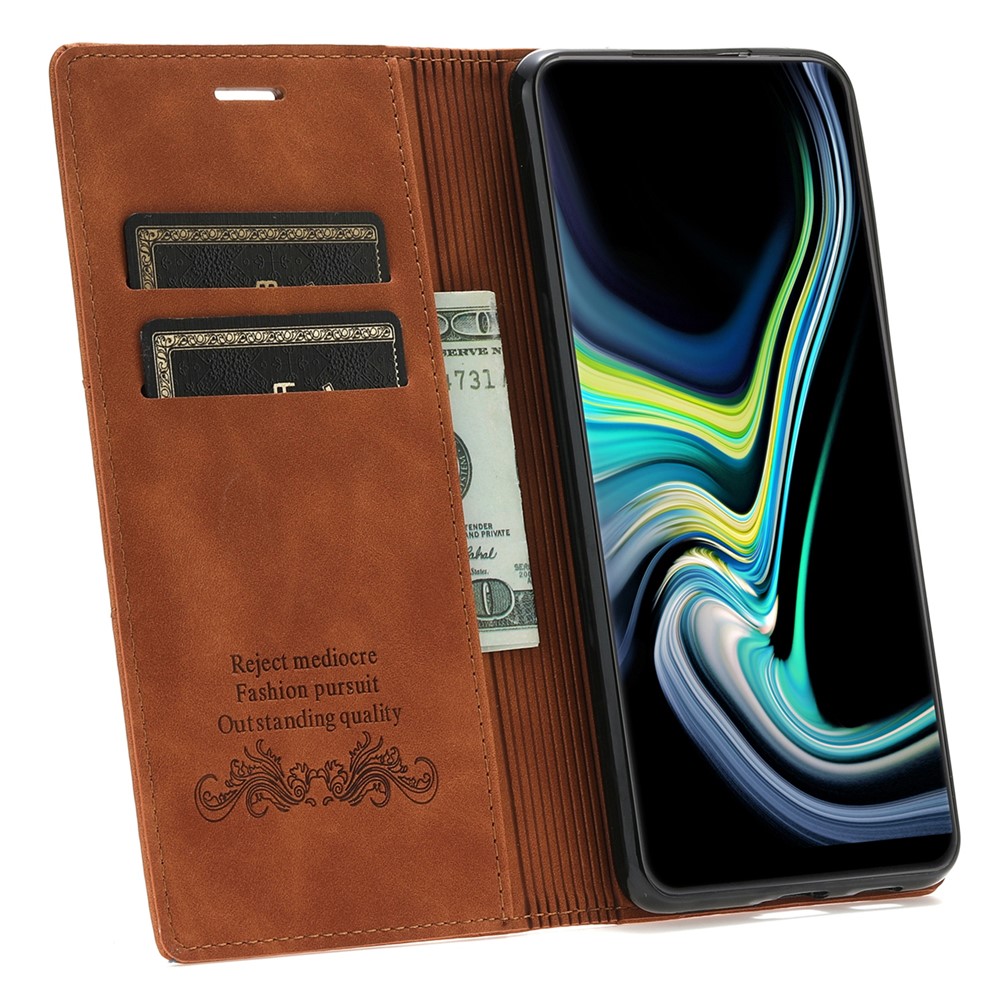 Auto-absorbed Well-protected Fantasy TPU+PU Leather Phone Wallet Cover with Stand for Samsung Galaxy A13 5G - Brown-4