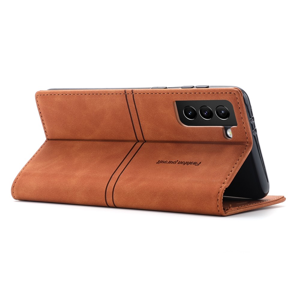 Auto-absorbed Well-protected Fantasy TPU+PU Leather Phone Wallet Cover with Stand for Samsung Galaxy A13 5G - Brown-6