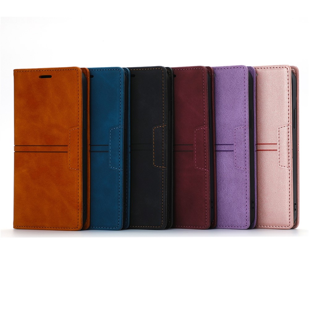 Auto-absorbed Fantasy Folio Flip Case Wallet TPU+PU Leather Phone Cover with Stand for Samsung Galaxy S22 Ultra - Black-9