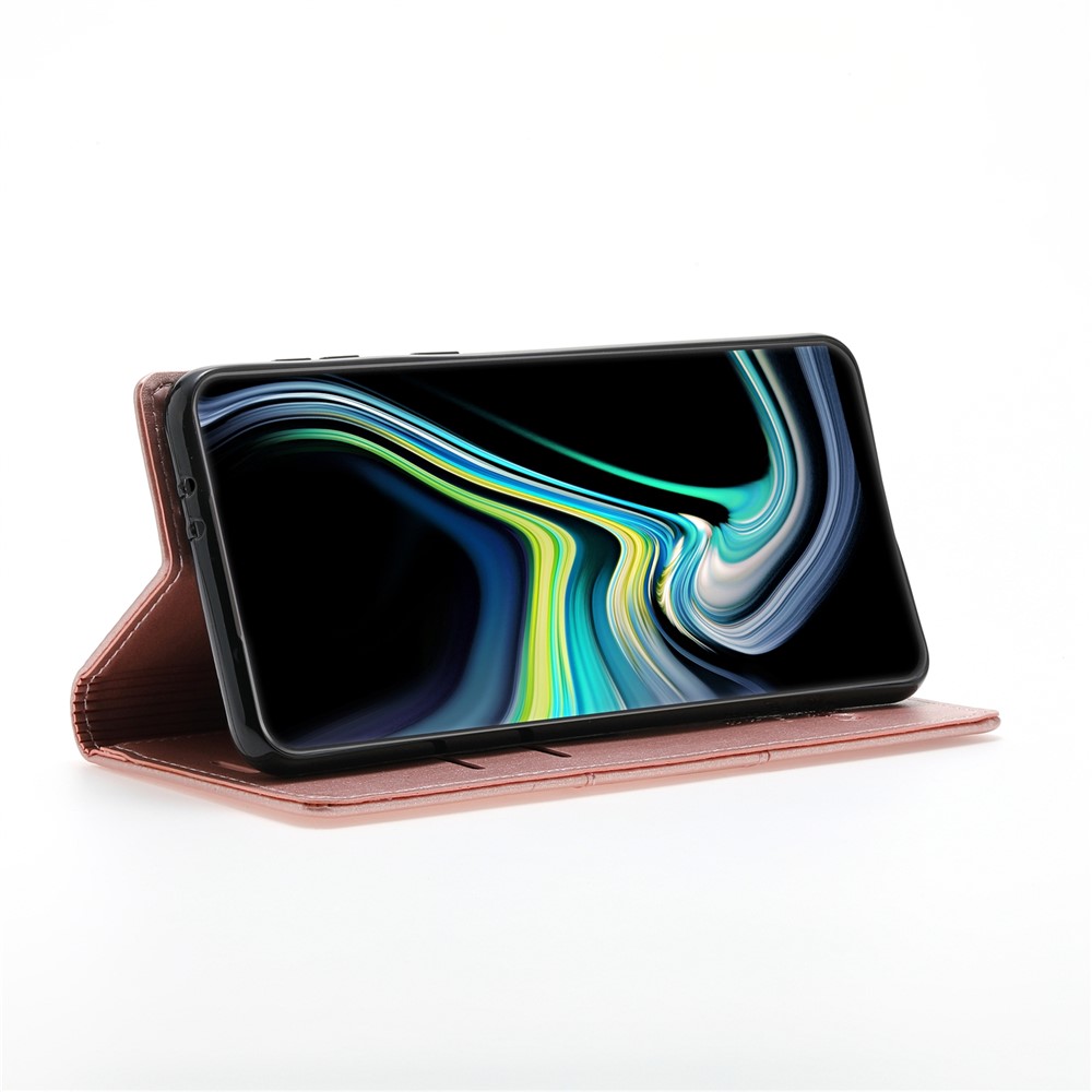 Auto-absorbed Fantasy Folio Flip Case Wallet TPU+PU Leather Phone Cover with Stand for Samsung Galaxy S22 Ultra - Rose Gold-5