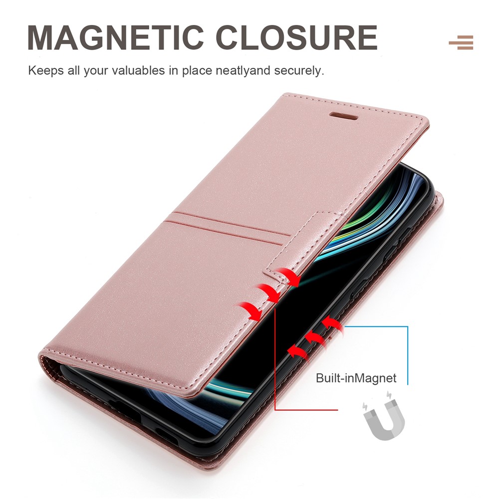 Auto-absorbed Fantasy Folio Flip Case Wallet TPU+PU Leather Phone Cover with Stand for Samsung Galaxy S22 Ultra - Rose Gold-7