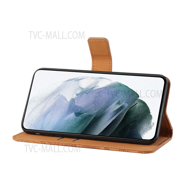 PU Leather Ethnic Style Pattern Imprinted Wallet Case Full Protection Flip Stand Magnetic Cover with Strap for Samsung Galaxy A13 5G - Brown-4