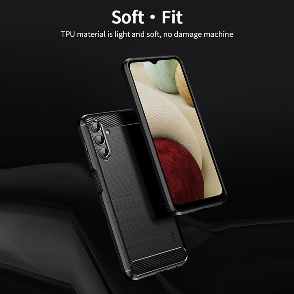 MOFI TPU Phone Cover Brushed Carbon Fiber Design Soft Well-Protected Case for Samsung Galaxy A13 5G - Black-4