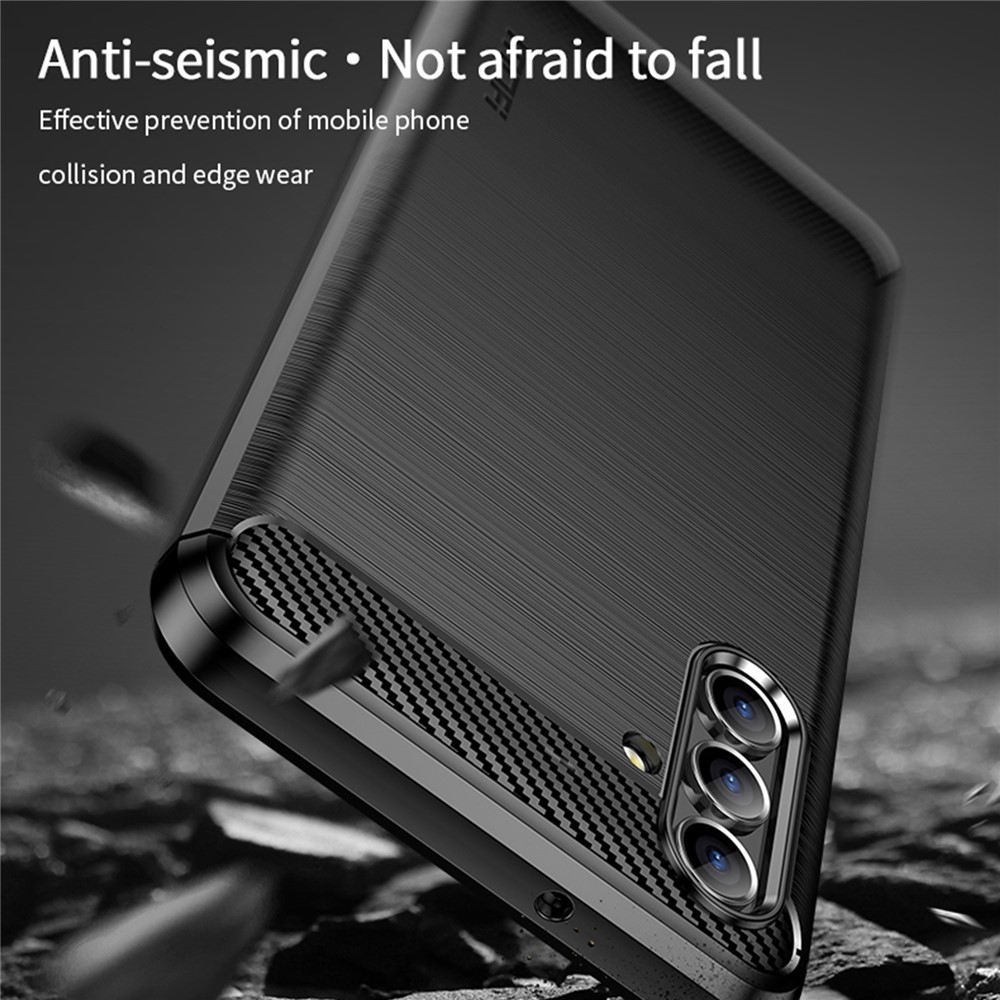 MOFI TPU Phone Cover Brushed Carbon Fiber Design Soft Well-Protected Case for Samsung Galaxy A13 5G - Black-5