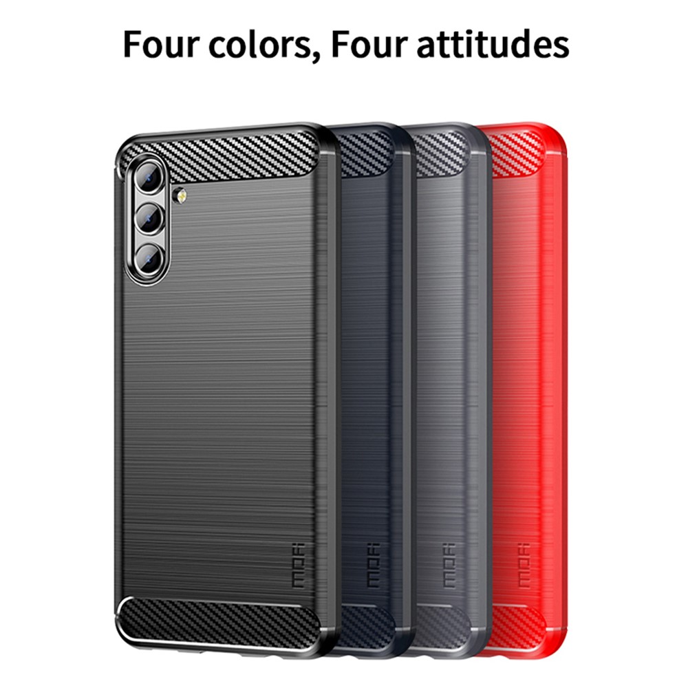 MOFI TPU Phone Cover Brushed Carbon Fiber Design Soft Well-Protected Case for Samsung Galaxy A13 5G - Black-9