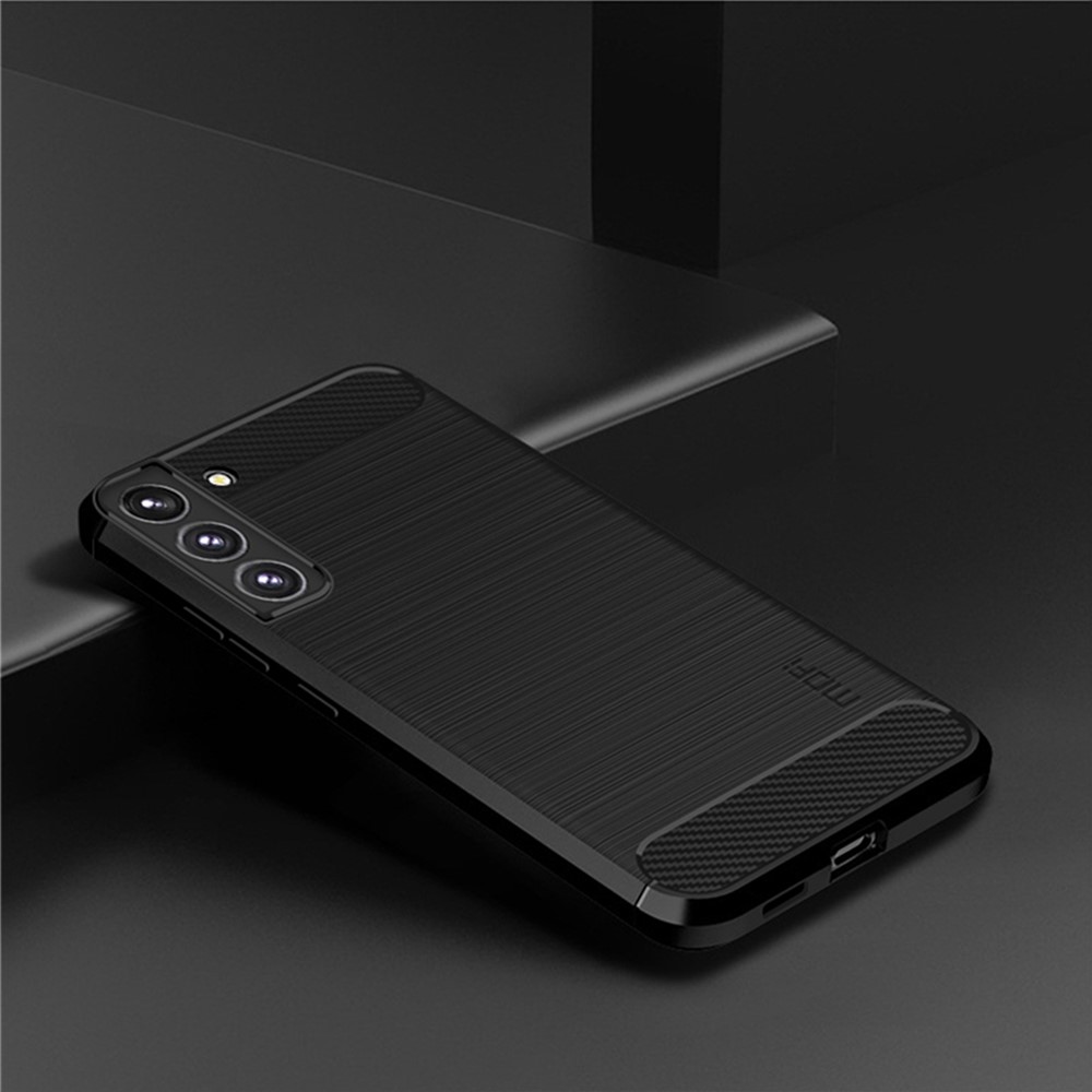 MOFI For Samsung Galaxy S22 Plus Brushed Carbon Fiber Design Soft TPU Cover Well-Protected Phone Case - Black-8