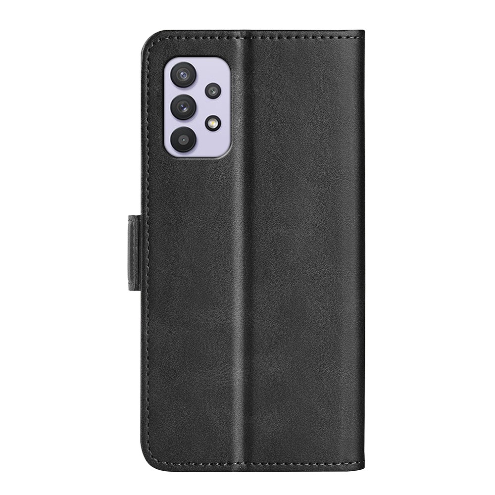 Flip Folio PU Leather Cover Stand Case with Double Magnetic Clasps with Wallet Feature for Samsung Galaxy A53 5G - Black-3
