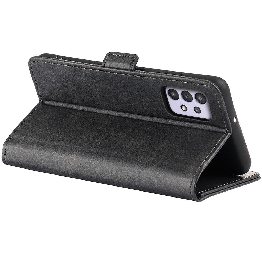 Flip Folio PU Leather Cover Stand Case with Double Magnetic Clasps with Wallet Feature for Samsung Galaxy A53 5G - Black-6