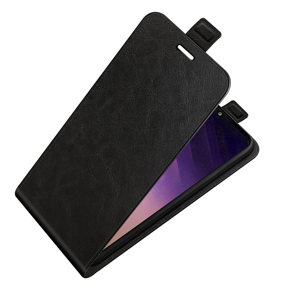 Crazy Horse Texture Phone Case Card Slot Scratch-resistant Leather Shell with Vertical Flip for Samsung Galaxy A03 (EU Version) - Black-5