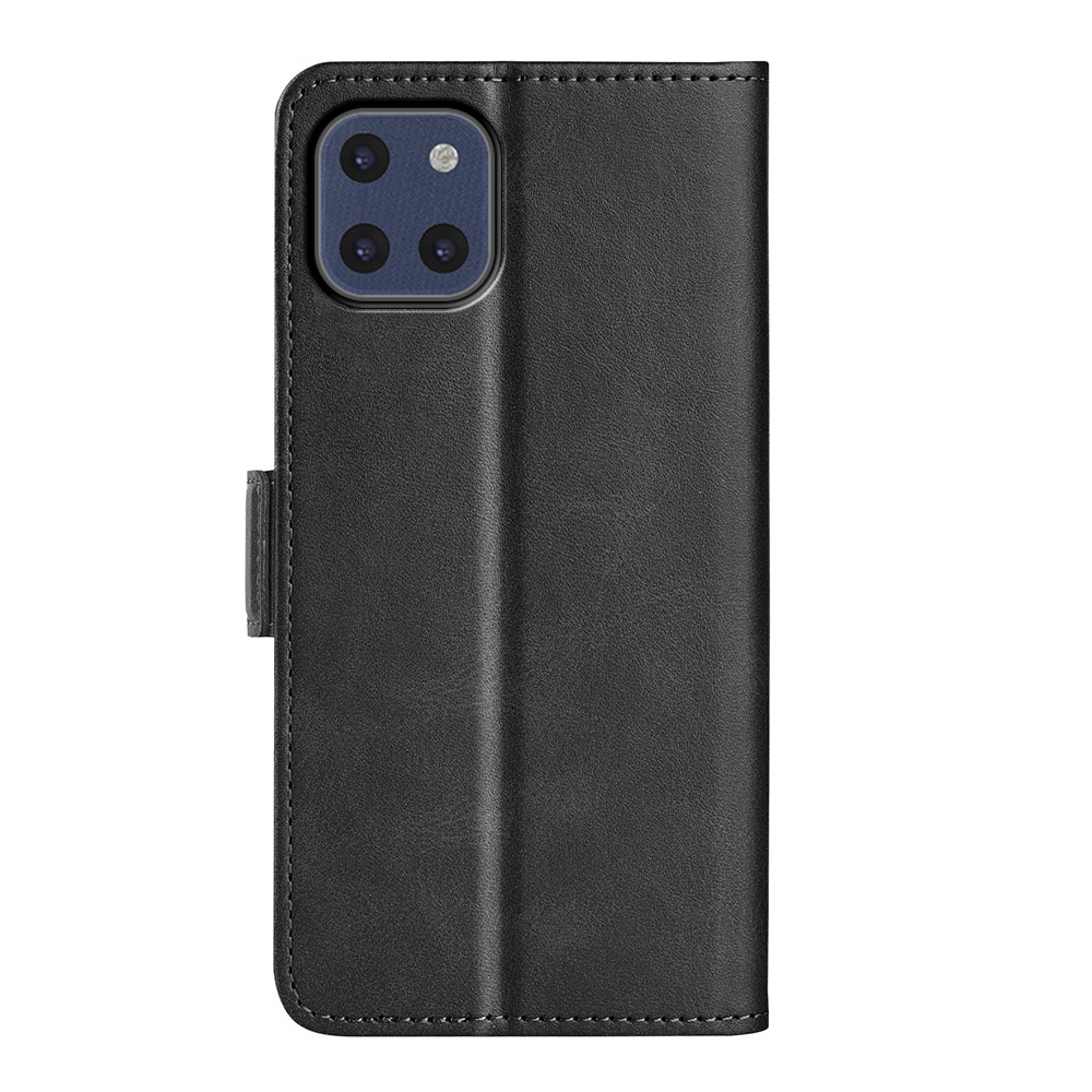 Leather Case Wallet Stand Folio Flip Phone Protector Shell for Samsung Galaxy A03 (EU Version) - Black-3