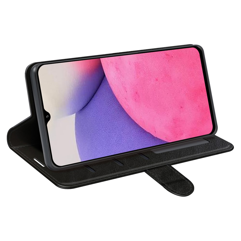 Crazy Horse Texture Folio Flip Shockproof Leather Phone Wallet Cover Stand Case for Samsung Galaxy A33 5G - Black-5