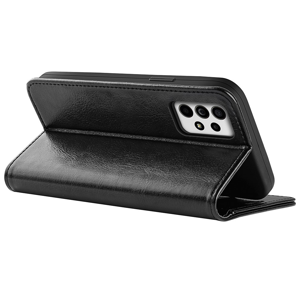 Crazy Horse Texture Folio Flip Shockproof Leather Phone Wallet Cover Stand Case for Samsung Galaxy A33 5G - Black-6