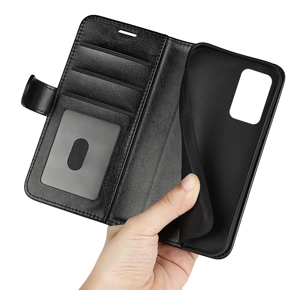 Crazy Horse Texture Folio Flip Shockproof Leather Phone Wallet Cover Stand Case for Samsung Galaxy A33 5G - Black-7