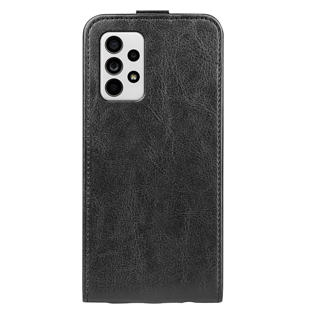 Vertical Flip Cover Crazy Horse Texture Card Slot Shockproof Protective Leather Case for Samsung Galaxy A33 5G - Black-3