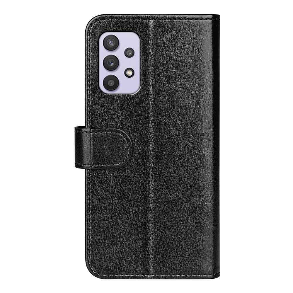 Crazy Horse Texture Flip Scratch-resistant Anti-fall Leather Phone Wallet Shell Stand Case for Samsung Galaxy A53 5G - Black-3